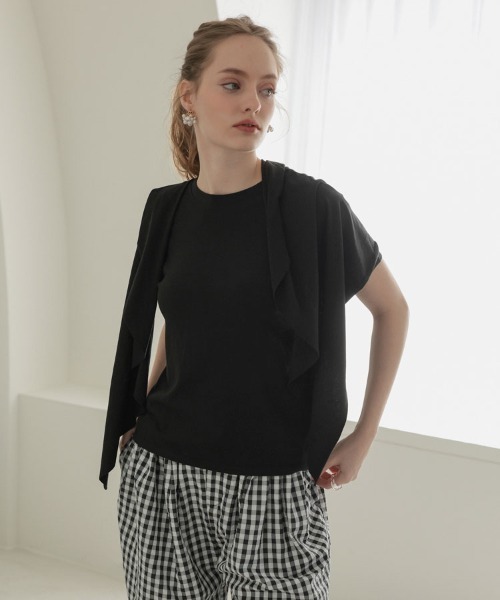 DONOBAN(ドノバン)の「2wayソフトレイヤードTee(Tシャツ/カットソー・レディース・ホワイト/グレー/ブラック・ONE SIZE)」の2枚目の写真