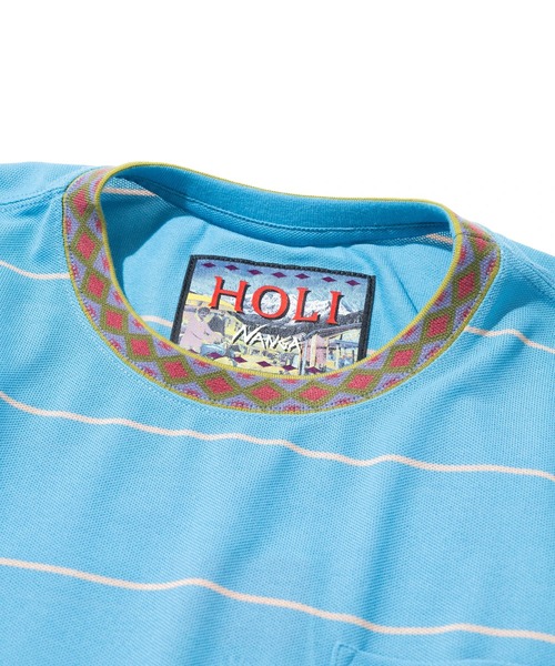 NANGA(ナンガ)の「NANGA/ナンガ RINGER COLLAR PANEL L/S TEE(Tシャツ/カットソー・メンズ・カーキ/ライトブルー・LARGE/MEDIUM/X-LARGE)」の3枚目の写真
