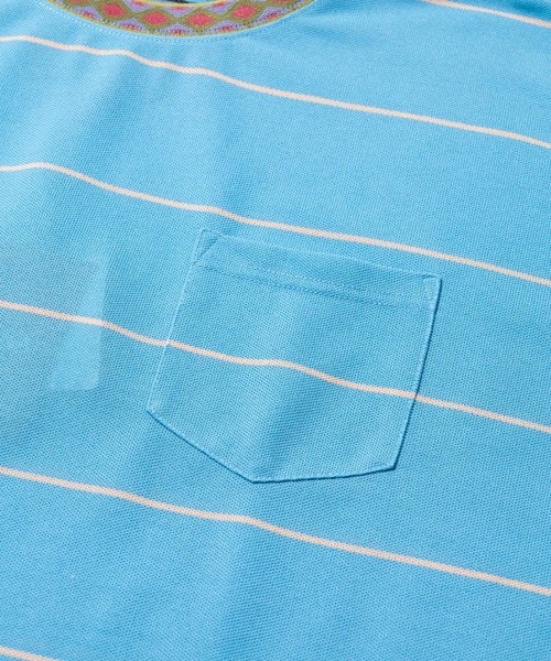 NANGA(ナンガ)の「NANGA/ナンガ RINGER COLLAR PANEL L/S TEE(Tシャツ/カットソー・メンズ・カーキ/ライトブルー・LARGE/MEDIUM/X-LARGE)」の4枚目の写真