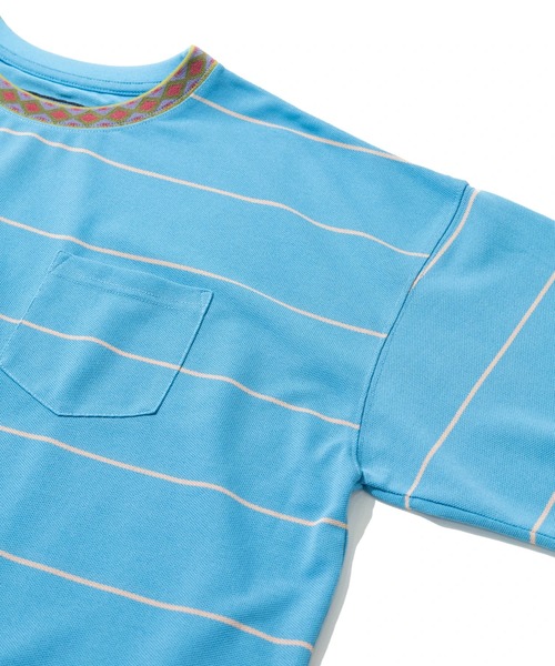 NANGA(ナンガ)の「NANGA/ナンガ RINGER COLLAR PANEL L/S TEE(Tシャツ/カットソー・メンズ・カーキ/ライトブルー・LARGE/MEDIUM/X-LARGE)」の5枚目の写真