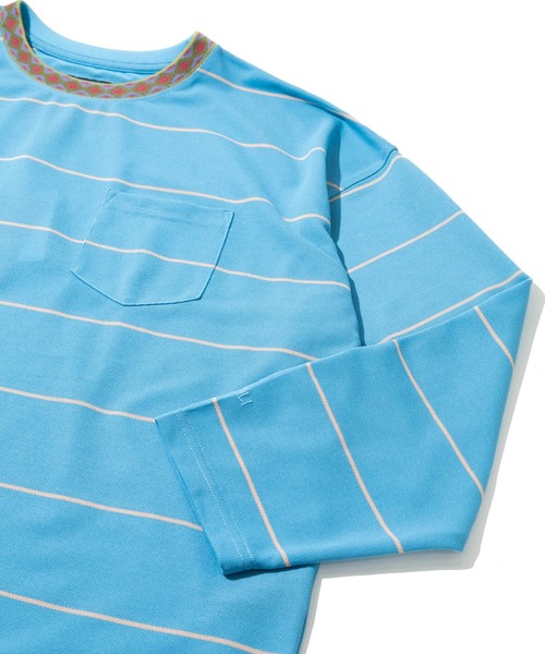 NANGA(ナンガ)の「NANGA/ナンガ RINGER COLLAR PANEL L/S TEE(Tシャツ/カットソー・メンズ・カーキ/ライトブルー・LARGE/MEDIUM/X-LARGE)」の6枚目の写真