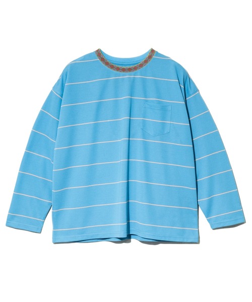 NANGA(ナンガ)の「NANGA/ナンガ RINGER COLLAR PANEL L/S TEE(Tシャツ/カットソー・メンズ・カーキ/ライトブルー・LARGE/MEDIUM/X-LARGE)」の9枚目の写真