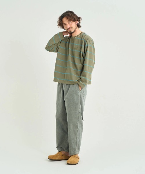NANGA(ナンガ)の「NANGA/ナンガ RINGER COLLAR PANEL L/S TEE(Tシャツ/カットソー・メンズ・カーキ/ライトブルー・LARGE/MEDIUM/X-LARGE)」の19枚目の写真