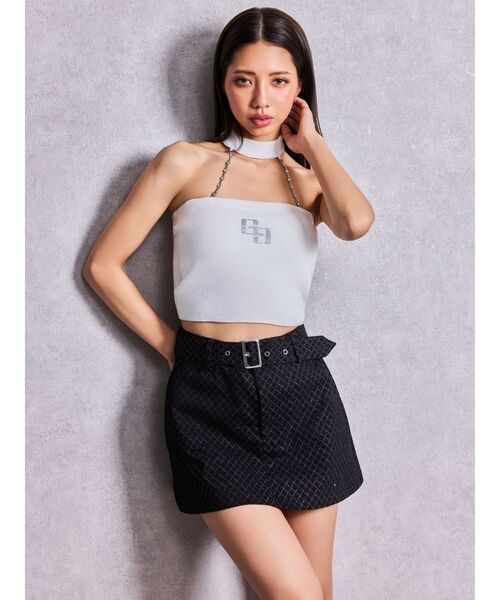 GYDA（ジェイダ）の「Glitter printスカートライクショートパンツ【セットアップ着用可能】（スカート・レディース・ブラック/オフホワイト・FREE）」の8枚目の写真