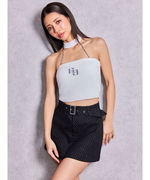 GYDA（ジェイダ）の「Glitter printスカートライクショートパンツ【セットアップ着用可能】（スカート・レディース・ブラック/オフホワイト・FREE）」の9枚目の写真