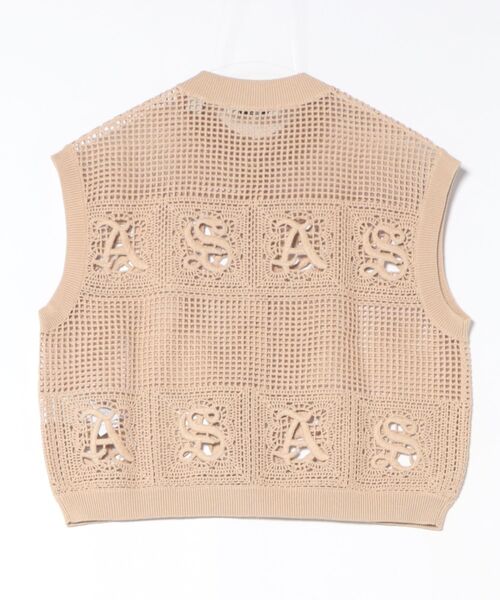 ALLSAINTS(オールセインツ)の「KYRA OPEN KNIT CROCHET COTTON WAISTCOAT | KYRA オープン ニット クロシェ コットン ウエストコート(ベスト・レディース・ピンク系その他・XS/M/S)」の7枚目の写真