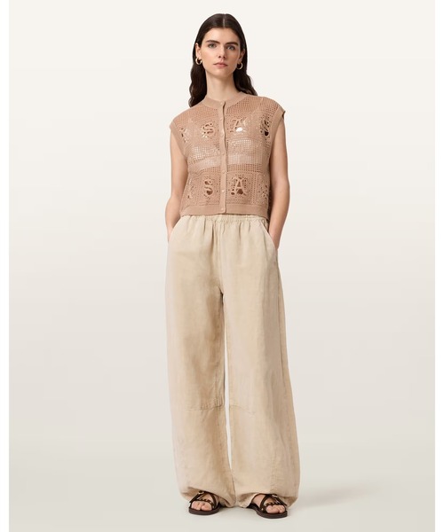 ALLSAINTS(オールセインツ)の「KYRA OPEN KNIT CROCHET COTTON WAISTCOAT | KYRA オープン ニット クロシェ コットン ウエストコート(ベスト・レディース・ピンク系その他・XS/M/S)」の2枚目の写真