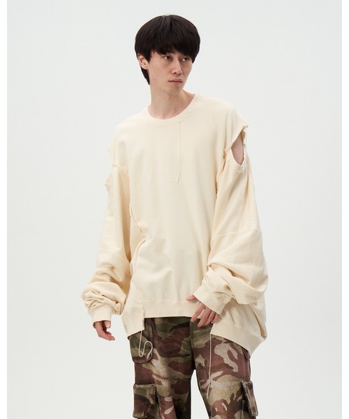 DISCOVERED（ディスカバード）の「OPEN SHOULDER CUTSEWN（スウェット・メンズ・ブラック/ホワイト・LARGE/SMALL）」の2枚目の写真