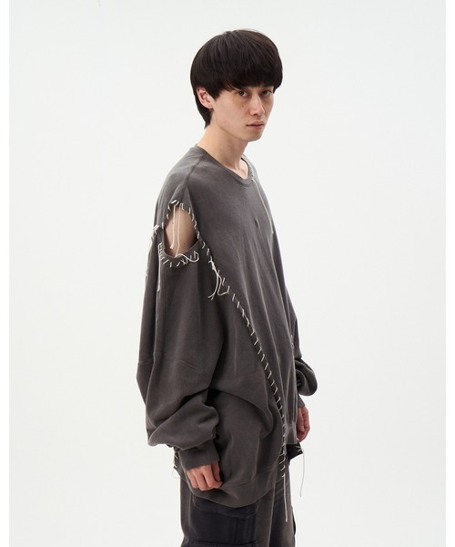 DISCOVERED（ディスカバード）の「OPEN SHOULDER CUTSEWN（スウェット・メンズ・ブラック/ホワイト・LARGE/SMALL）」の6枚目の写真