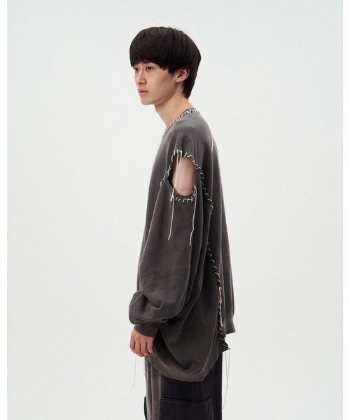 DISCOVERED（ディスカバード）の「OPEN SHOULDER CUTSEWN（スウェット・メンズ・ブラック/ホワイト・LARGE/SMALL）」の8枚目の写真