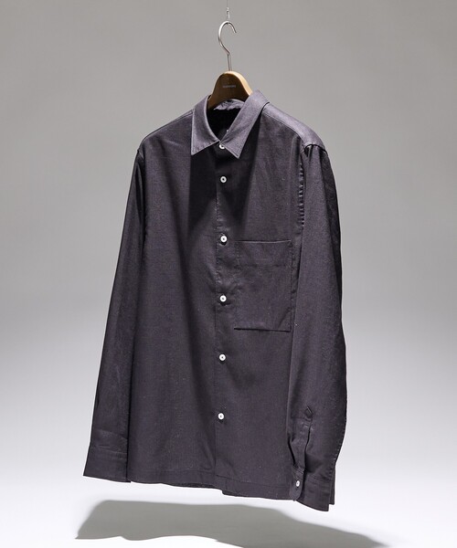 DESIGNWORKS（デザインワークス）の「【Herdmans Linen】レギュラーカラー リネンシャツ（シャツ/ブラウス・メンズ・サックスブルー/ブラック/ホワイト/インディゴブルー・46/48/44/50）」の2枚目の写真