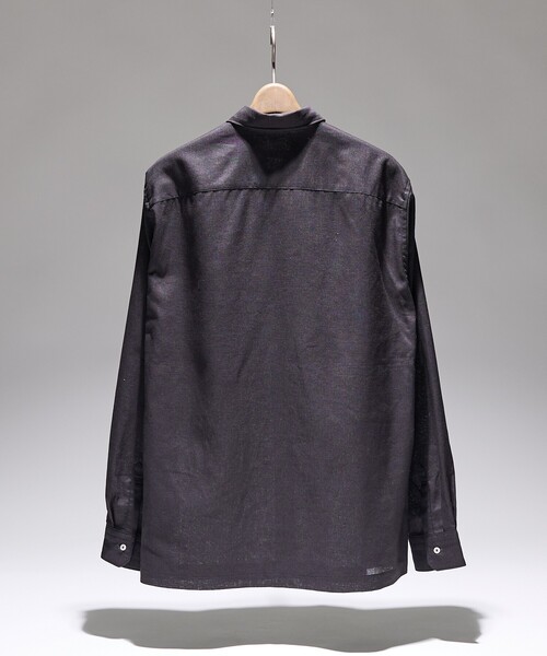 DESIGNWORKS（デザインワークス）の「【Herdmans Linen】レギュラーカラー リネンシャツ（シャツ/ブラウス・メンズ・サックスブルー/ブラック/ホワイト/インディゴブルー・46/48/44/50）」の7枚目の写真