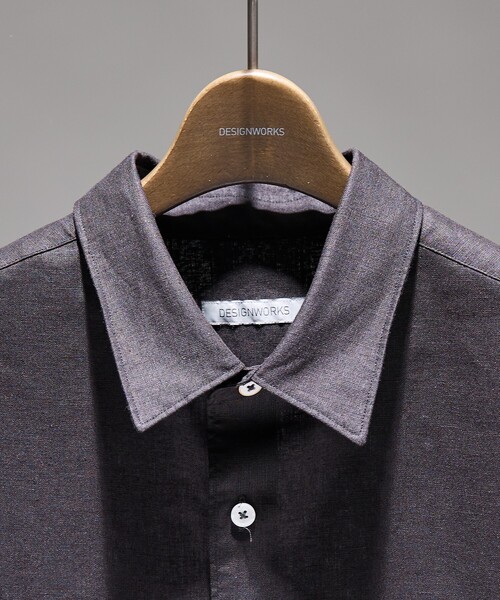 DESIGNWORKS（デザインワークス）の「【Herdmans Linen】レギュラーカラー リネンシャツ（シャツ/ブラウス・メンズ・サックスブルー/ブラック/ホワイト/インディゴブルー・46/48/44/50）」の8枚目の写真