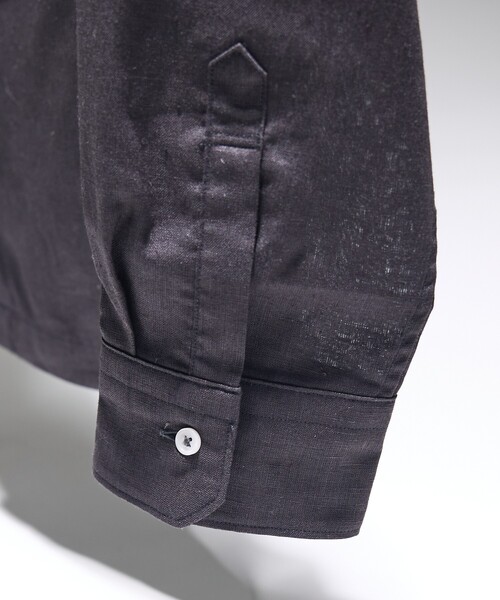 DESIGNWORKS（デザインワークス）の「【Herdmans Linen】レギュラーカラー リネンシャツ（シャツ/ブラウス・メンズ・サックスブルー/ブラック/ホワイト/インディゴブルー・46/48/44/50）」の11枚目の写真