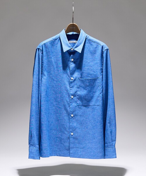 DESIGNWORKS（デザインワークス）の「【Herdmans Linen】レギュラーカラー リネンシャツ（シャツ/ブラウス・メンズ・サックスブルー/ブラック/ホワイト/インディゴブルー・46/48/44/50）」の16枚目の写真