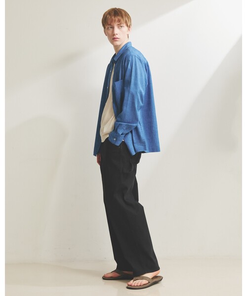 DESIGNWORKS（デザインワークス）の「【Herdmans Linen】レギュラーカラー リネンシャツ（シャツ/ブラウス・メンズ・サックスブルー/ブラック/ホワイト/インディゴブルー・46/48/44/50）」の19枚目の写真
