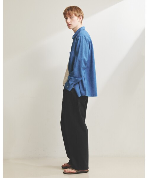 DESIGNWORKS（デザインワークス）の「【Herdmans Linen】レギュラーカラー リネンシャツ（シャツ/ブラウス・メンズ・サックスブルー/ブラック/ホワイト/インディゴブルー・46/48/44/50）」の20枚目の写真