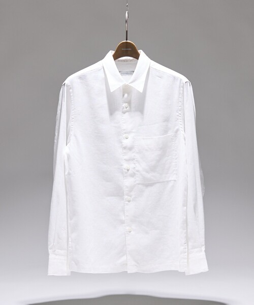 DESIGNWORKS（デザインワークス）の「【Herdmans Linen】レギュラーカラー リネンシャツ（シャツ/ブラウス・メンズ・サックスブルー/ブラック/ホワイト/インディゴブルー・46/48/44/50）」の22枚目の写真