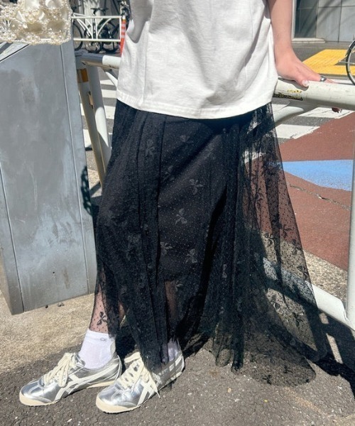 SOLLON.(ソルロン)の「リボンレーススカート(スカート・レディース・ブラック/ホワイト・FREE)」の14枚目の写真