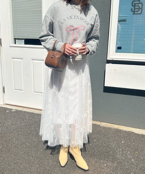 SOLLON.(ソルロン)の「リボンレーススカート(スカート・レディース・ブラック/ホワイト・FREE)」の12枚目の写真