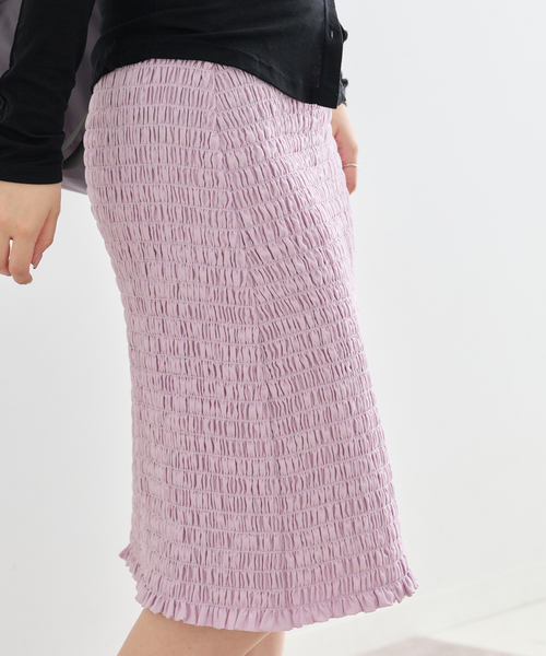 U by SPICK&SPAN(ユーバイスピックアンドスパン)の「Atelier Edition/アトリエ エディション SMOCKED BANDING SKIRT(スカート・レディース・パープル・SMALL)」の13枚目の写真