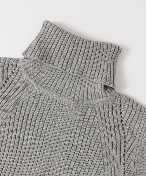 URBAN RESEARCH（アーバンリサーチ）の「UR タートルネックリブニットベスト（ニット/セーター・レディース・ライトグレー/ネイビー/モカ・FREE）」の13枚目の写真