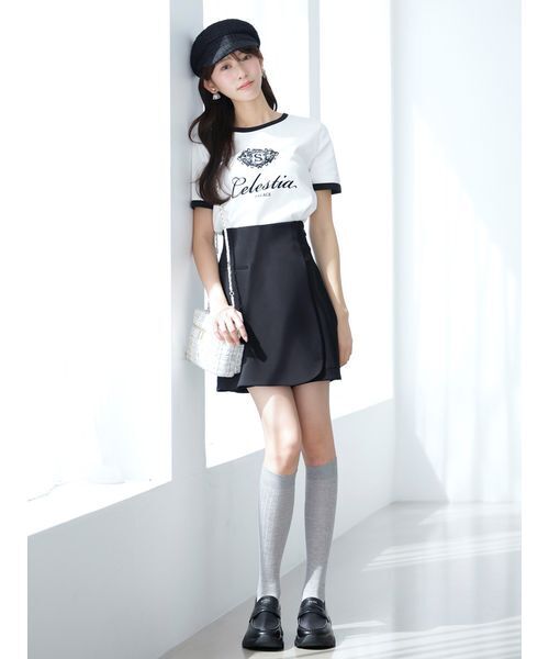 SNIDEL(スナイデル)の「【UVカット】エンブレムリンガーTシャツ(Tシャツ/カットソー・レディース・ネイビー/ホワイト/レッド・F)」の15枚目の写真