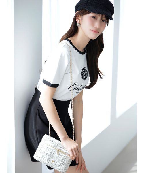 SNIDEL(スナイデル)の「【UVカット】エンブレムリンガーTシャツ(Tシャツ/カットソー・レディース・ネイビー/ホワイト/レッド・F)」の14枚目の写真