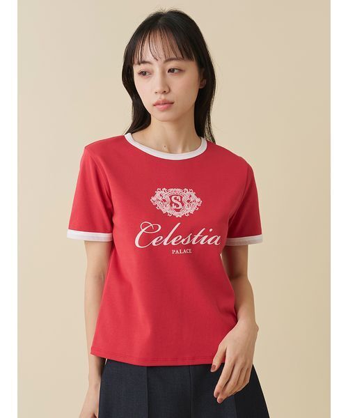 SNIDEL(スナイデル)の「【UVカット】エンブレムリンガーTシャツ(Tシャツ/カットソー・レディース・ネイビー/ホワイト/レッド・F)」の13枚目の写真