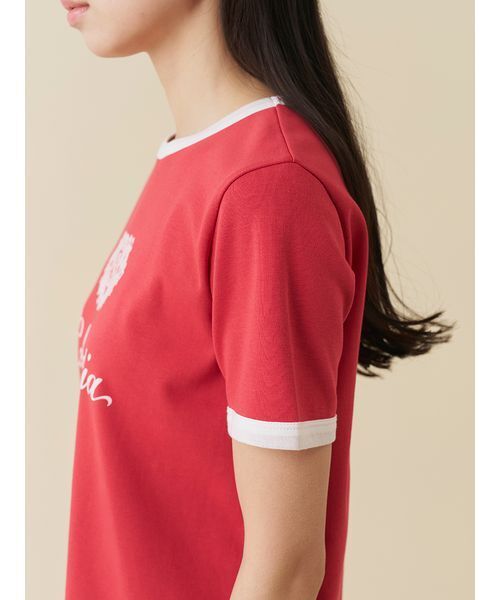 SNIDEL(スナイデル)の「【UVカット】エンブレムリンガーTシャツ(Tシャツ/カットソー・レディース・ネイビー/ホワイト/レッド・F)」の8枚目の写真