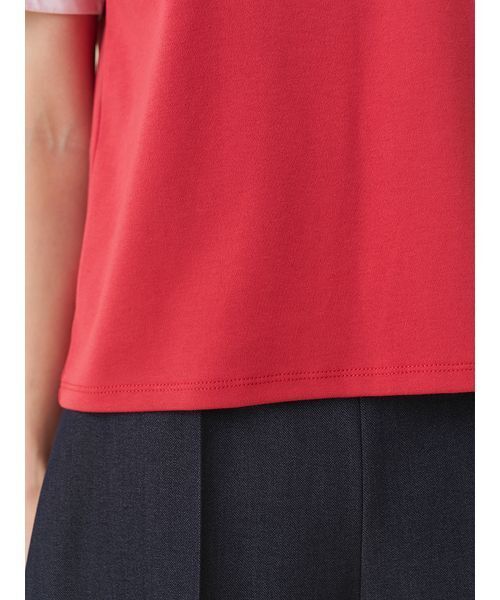 SNIDEL(スナイデル)の「【UVカット】エンブレムリンガーTシャツ(Tシャツ/カットソー・レディース・ネイビー/ホワイト/レッド・F)」の7枚目の写真