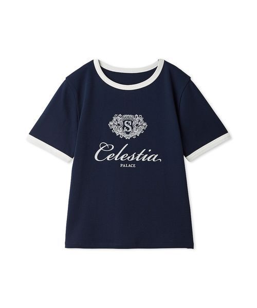 SNIDEL(スナイデル)の「【UVカット】エンブレムリンガーTシャツ(Tシャツ/カットソー・レディース・ネイビー/ホワイト/レッド・F)」の5枚目の写真