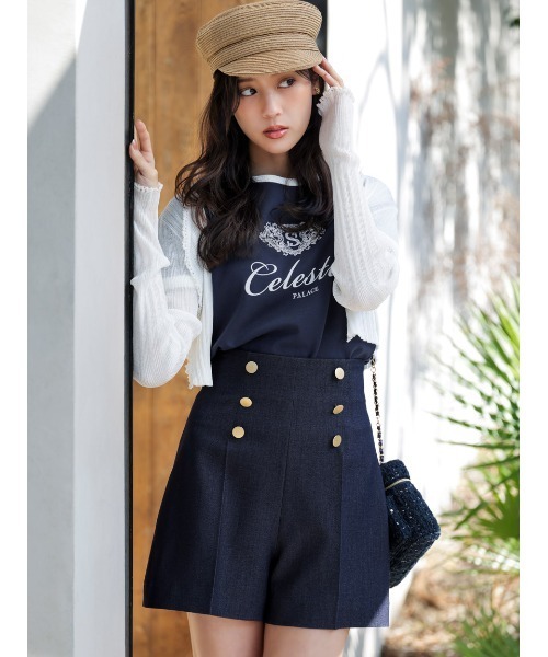 SNIDEL(スナイデル)の「【UVカット】エンブレムリンガーTシャツ(Tシャツ/カットソー・レディース・ネイビー/ホワイト/レッド・F)」の18枚目の写真