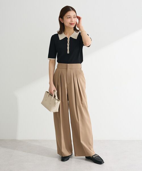Green Parks(グリーンパークス)の「タックワイドパンツ(その他パンツ・レディース・モカ/ナチュラル/ブラック・L/M)」の7枚目の写真