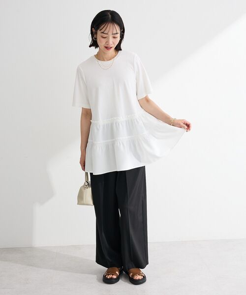 Green Parks(グリーンパークス)の「タックワイドパンツ(その他パンツ・レディース・モカ/ナチュラル/ブラック・L/M)」の9枚目の写真