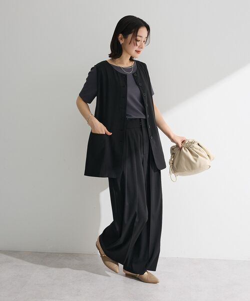 Green Parks(グリーンパークス)の「タックワイドパンツ(その他パンツ・レディース・モカ/ナチュラル/ブラック・L/M)」の10枚目の写真