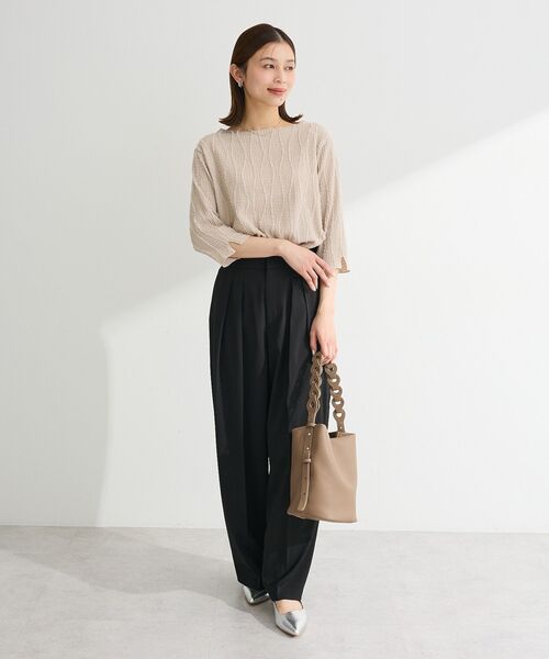 Green Parks(グリーンパークス)の「タックワイドパンツ(その他パンツ・レディース・モカ/ナチュラル/ブラック・L/M)」の11枚目の写真