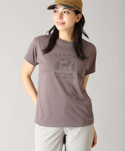 Columbia（コロンビア）の「Columbia/ ウィメンズチェンブリンコーブショートスリーブTシャツ /コロンビア（Tシャツ/カットソー・レディース・ブラウン/ホワイト/ブラック/パープル/ブルー・XL/M/L/S）」の3枚目の写真
