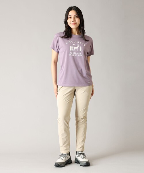 Columbia（コロンビア）の「Columbia/ ウィメンズチェンブリンコーブショートスリーブTシャツ /コロンビア（Tシャツ/カットソー・レディース・ブラウン/ホワイト/ブラック/パープル/ブルー・XL/M/L/S）」の17枚目の写真