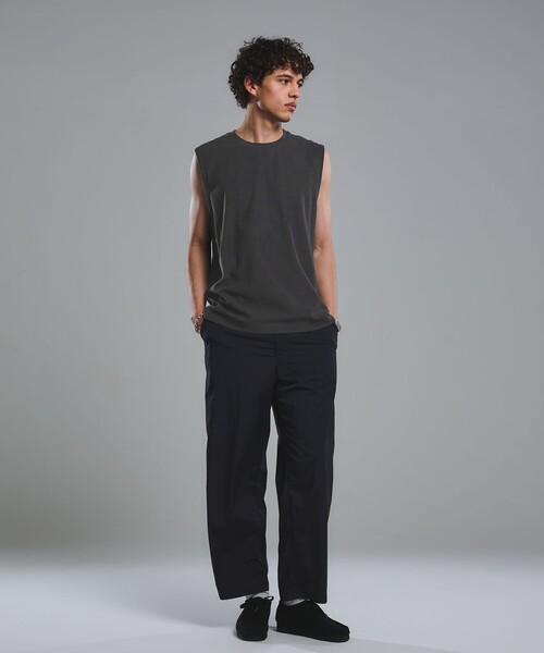 green label relaxing(グリーンレーベルリラクシング)の「アムンゼン ノースリーブ Tシャツ(Tシャツ/カットソー・メンズ・ブラック/ホワイト/ダークグレー・M/XXL/XL/S/L)」の7枚目の写真