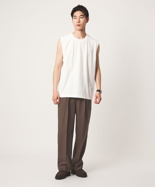 green label relaxing(グリーンレーベルリラクシング)の「アムンゼン ノースリーブ Tシャツ(Tシャツ/カットソー・メンズ・ブラック/ホワイト/ダークグレー・M/XXL/XL/S/L)」の11枚目の写真