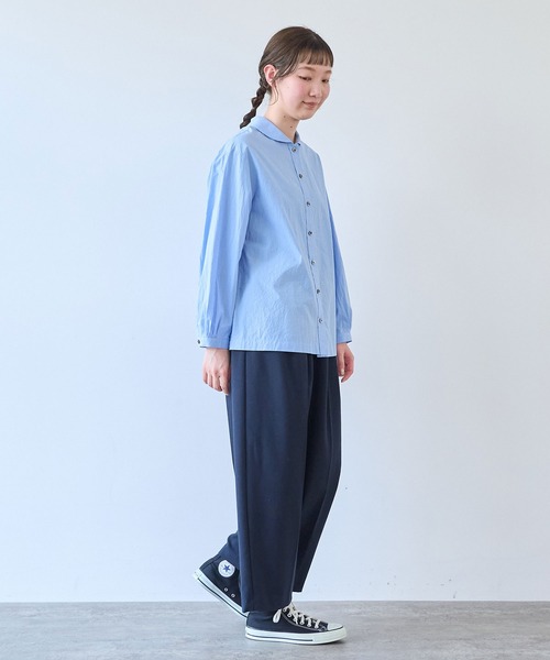 bulle de savon(ビュルデサボン)の「80/タイプライター ナチュラルトリプルワッシャー ショールカラーシャツ(シャツ/ブラウス・レディース・サックスブルー/ホワイト・FREE)」の11枚目の写真