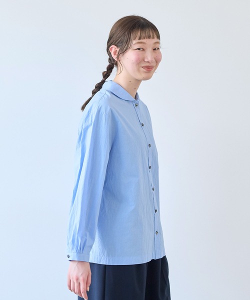 bulle de savon(ビュルデサボン)の「80/タイプライター ナチュラルトリプルワッシャー ショールカラーシャツ(シャツ/ブラウス・レディース・サックスブルー/ホワイト・FREE)」の18枚目の写真