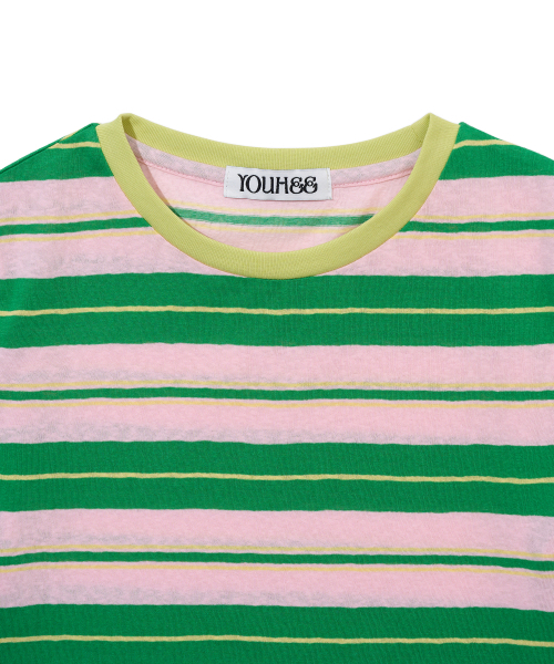 YOUHEE(ユヒ)の「CANDY STRIPE T-SHIRTS_PINK(Tシャツ/カットソー・レディース・その他・FREE)」の6枚目の写真