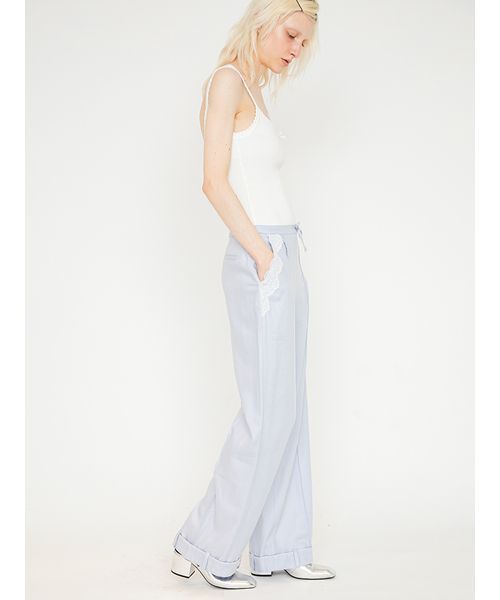 SORIN（ソリン　）の「Linen Blend Straight Pants/リネンブレンド ストレートパンツ（その他パンツ・レディース・サックスブルー/ダークネイビー/ベージュ・36/38）」の6枚目の写真