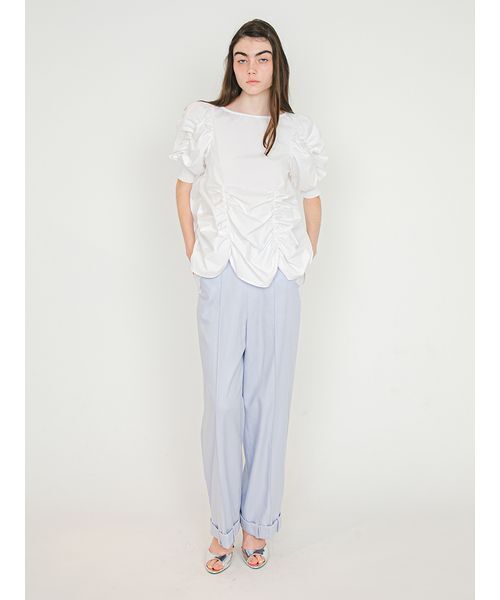 SORIN（ソリン　）の「Linen Blend Straight Pants/リネンブレンド ストレートパンツ（その他パンツ・レディース・サックスブルー/ダークネイビー/ベージュ・36/38）」の11枚目の写真