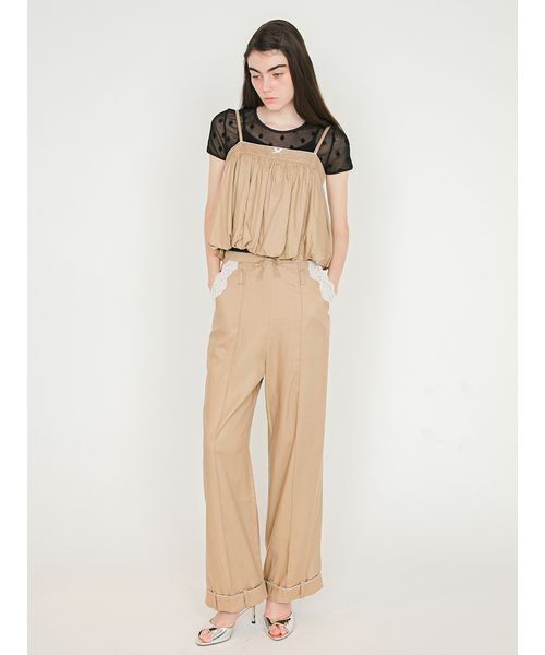 SORIN（ソリン　）の「Linen Blend Straight Pants/リネンブレンド ストレートパンツ（その他パンツ・レディース・サックスブルー/ダークネイビー/ベージュ・36/38）」の16枚目の写真