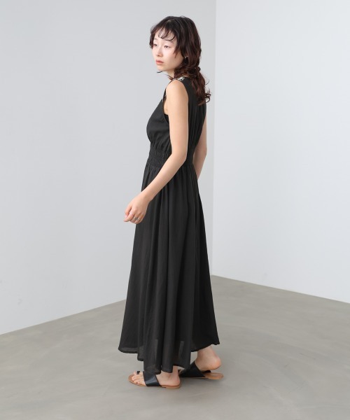 Bab（バブ）の「★インド綿シリーズ★【選べるサイズ展開】スカラップ刺繍ウエストギャザーワンピース（ワンピース・レディース・ピンク/ブラック/アイボリー・M/S）」の20枚目の写真