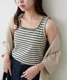 Deuxieme Classe Sophie Square タンクトップ　白 rib タンク（タンクトップ）｜Deuxieme Classe（ドゥーズィエム クラス