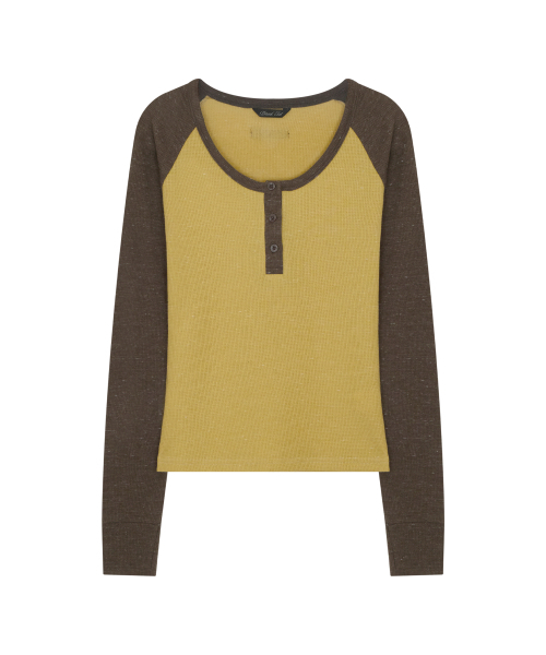 DRUNKTXT（ドランクテキスト）の「[Woman] Reglan Henly Neck Long Sleeve Brown（Tシャツ/カットソー・レディース・その他・FREE）」の2枚目の写真